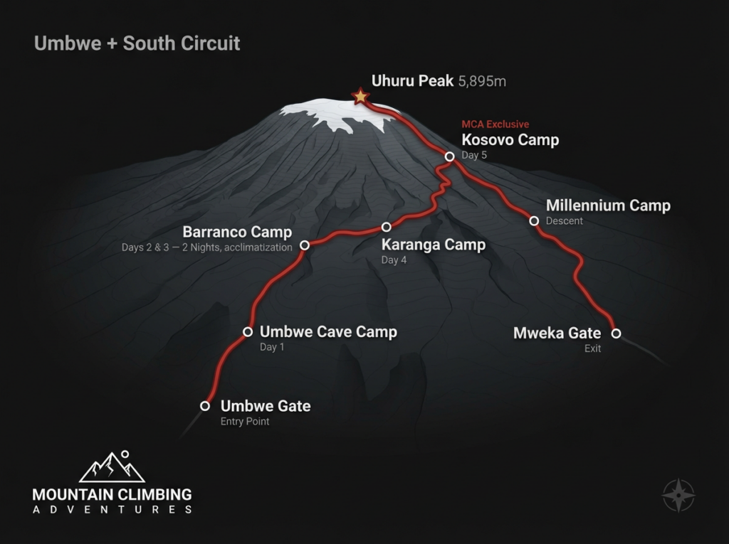 Mountain Climbing Adventures Route Map
